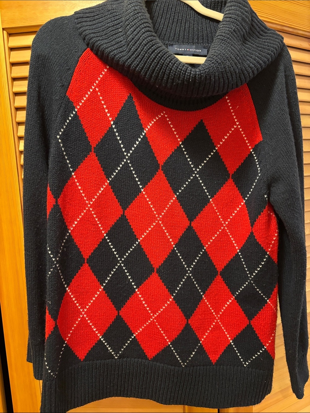 Tommy Hilfiger Argyle Cowl Neck Sweater